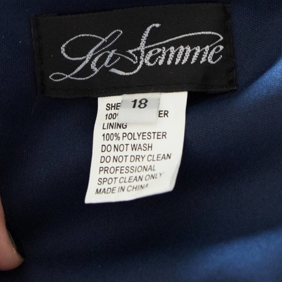 LA Femme Blue Sequin Gown - Picture 6 of 11